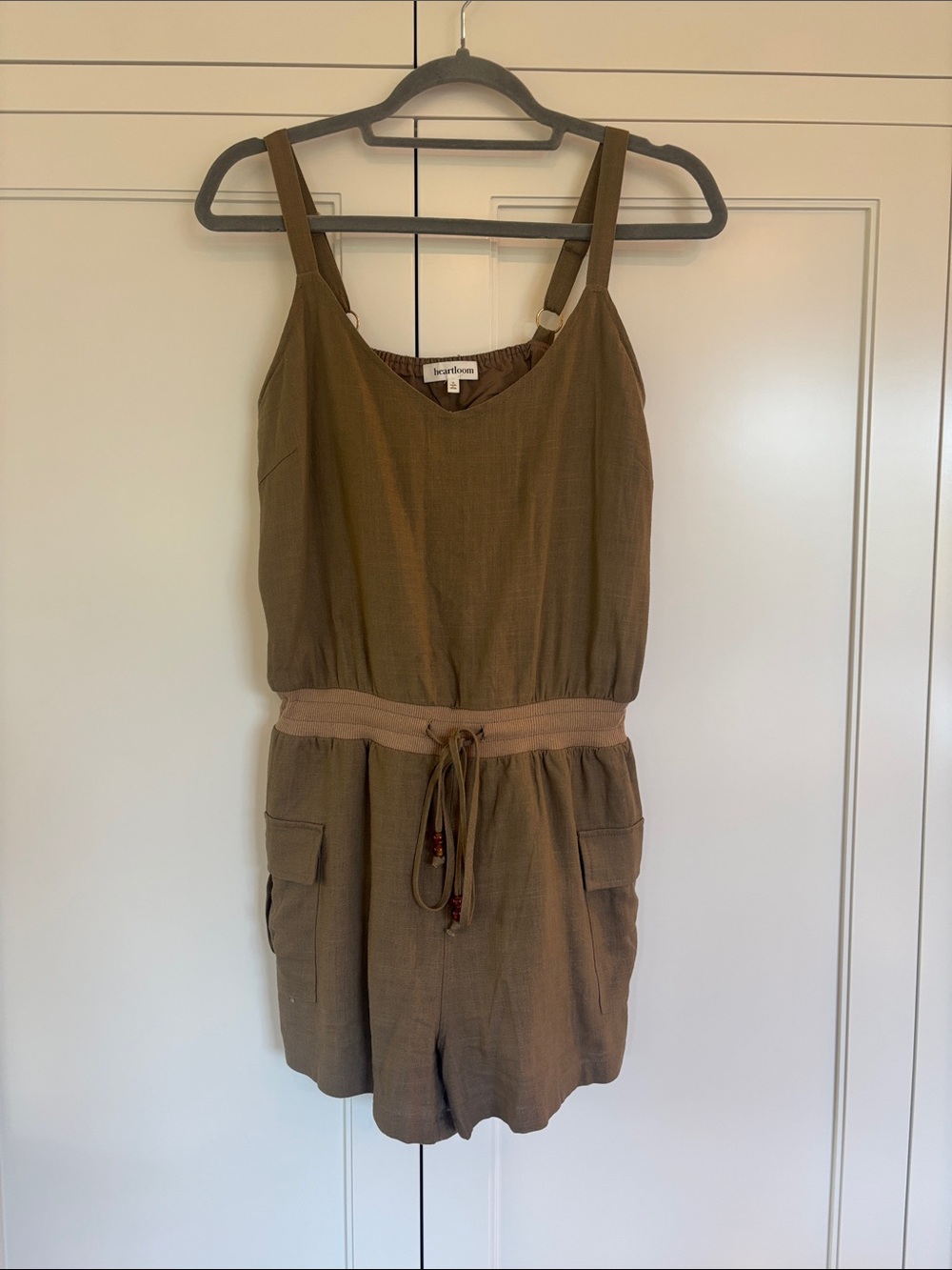 Heartloom Olive Utility Drawstring Romper